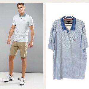 Ted Baker Men’s Golf Polo/Tee In Print With Contrast Collar Stretch Size 7/XXXL